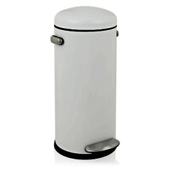 simplehuman Retro Round Pedal Bin, 30L White